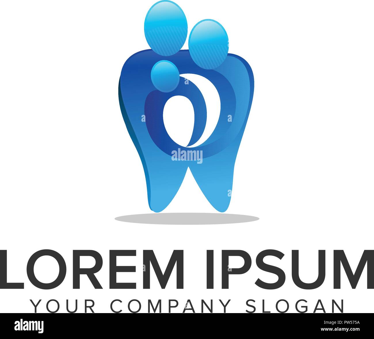 Logo design concept dentaire de la famille modèle. Illustration de Vecteur