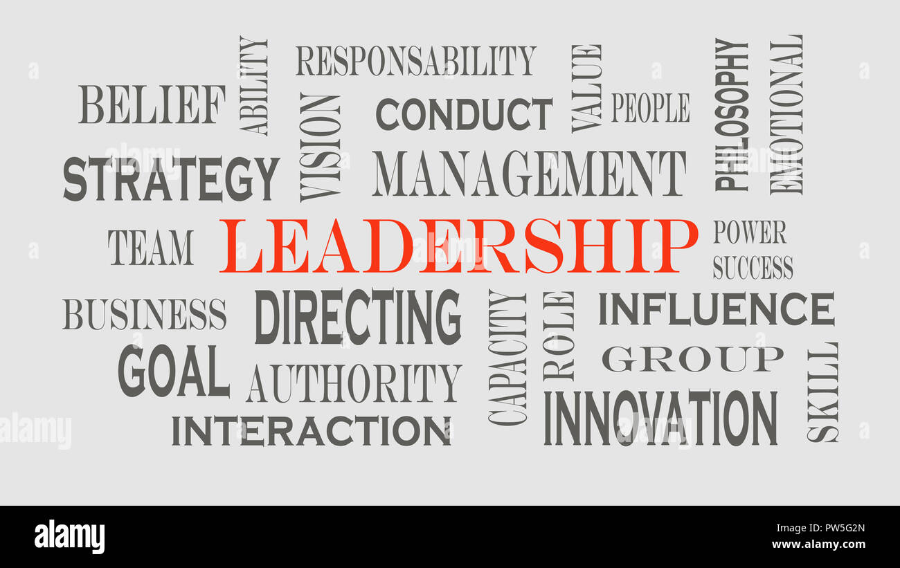 Nuage de mots Leadership, concept d'entreprise Banque D'Images