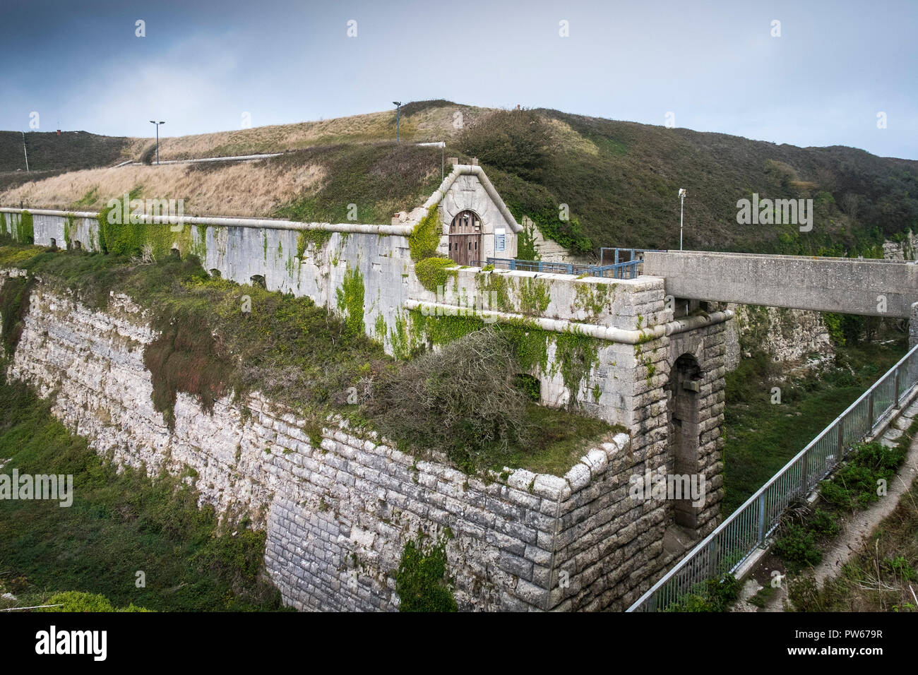 La Verne Citadelle sur l'Île de Portland, dans le Dorset au Royaume-Uni. Banque D'Images