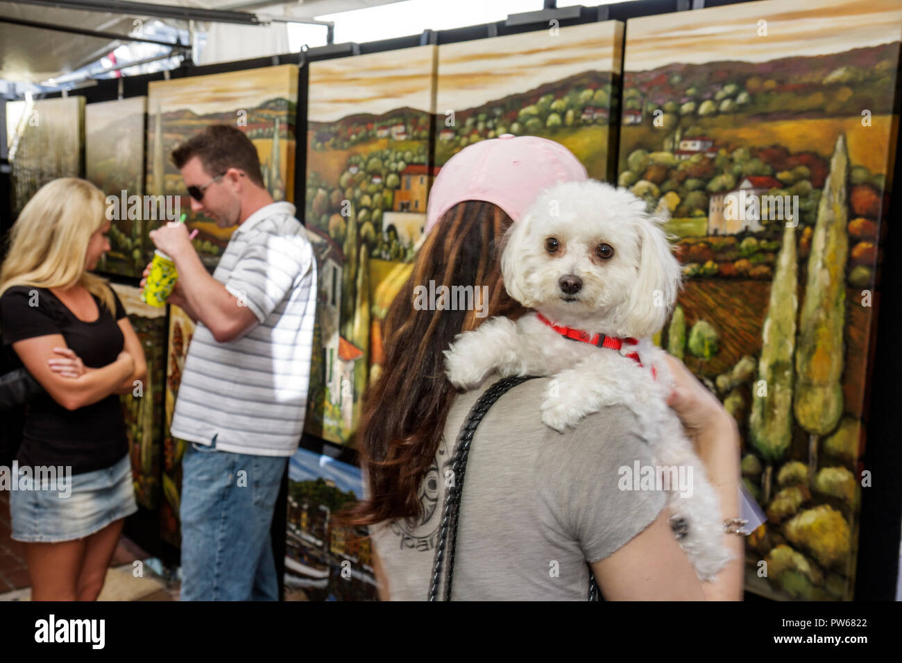 Fort ft. Lauderdale Florida,Las Olas Boulevard,Las Olas Art Fair,festival,peinture,paysage,adultes homme hommes, femme femme femme femme femme, homme hommes Banque D'Images