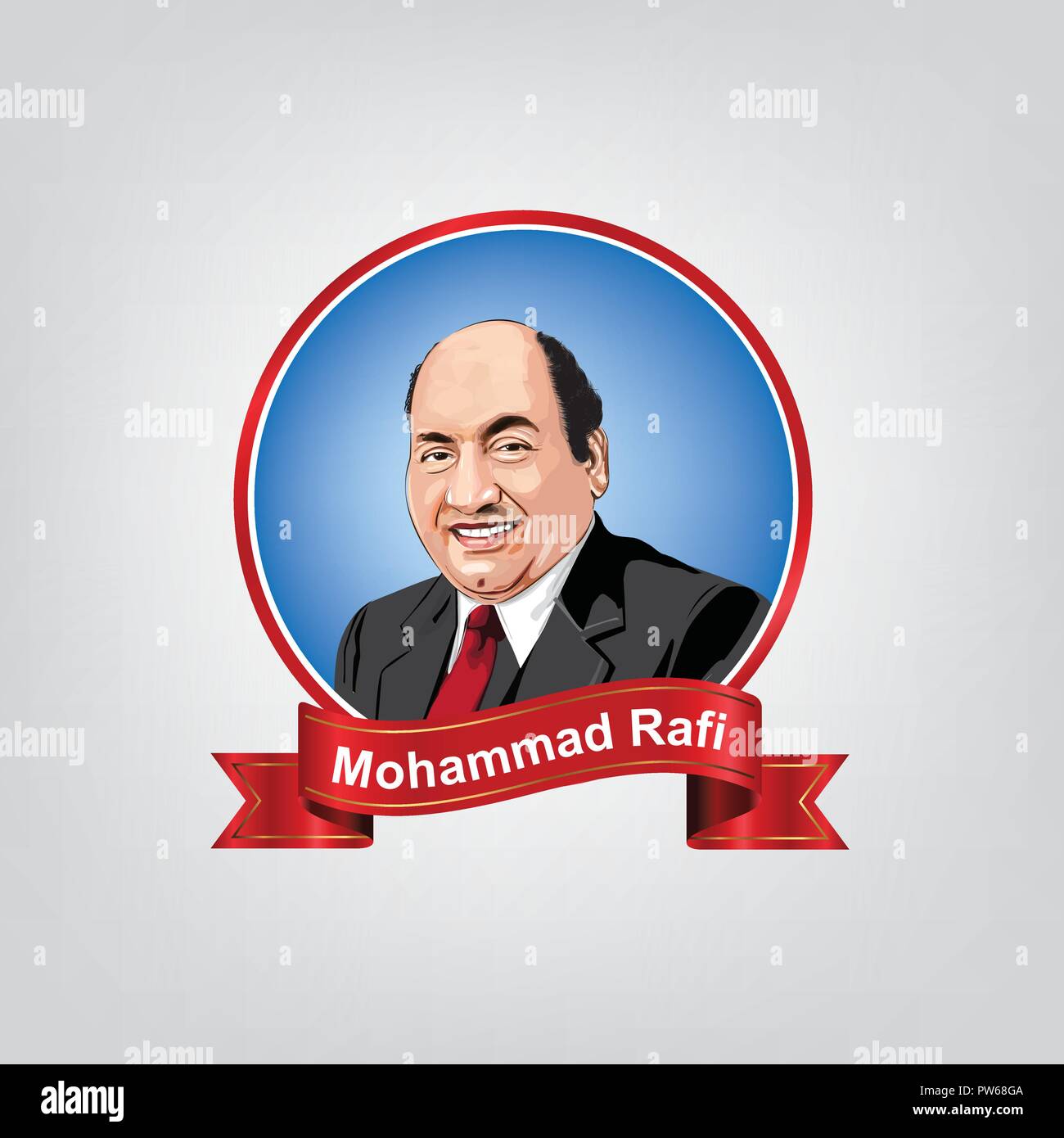 Mohammed Rafi(1924 - 1980) plus populaire et performant des chanteur, lecture Illustration de Vecteur