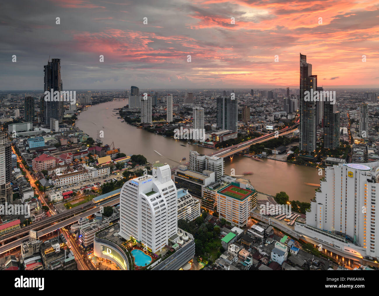 Coucher du soleil à Bangkok, Thaïlande Photo Stock - Alamy