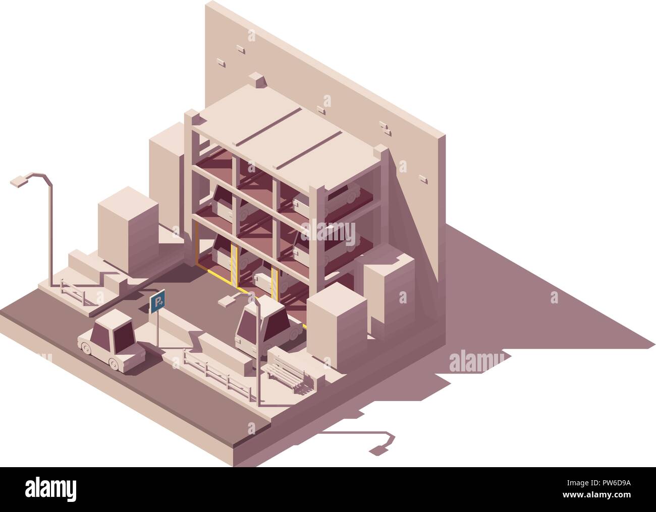 Système de parking automatique Vector Illustration de Vecteur