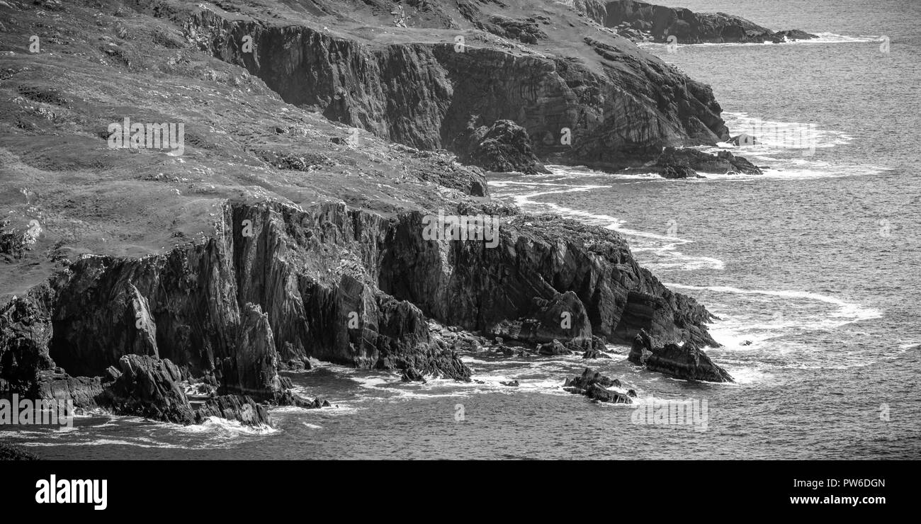 Vue sur la côte sauvage de la Péninsule de Beara, comté de Cork, Irlande, Europe. Banque D'Images