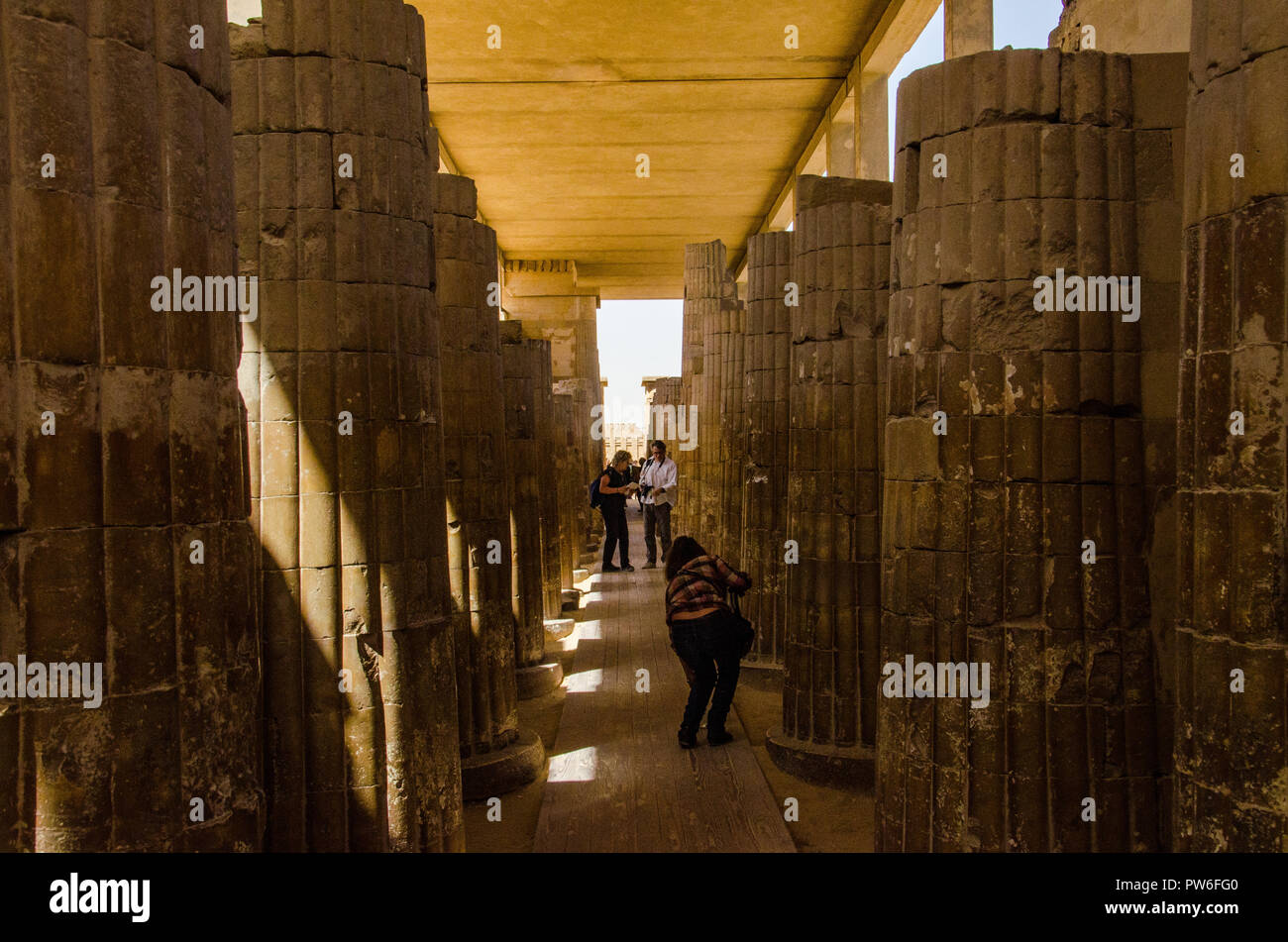 Saqqara, au patrimoine mondial de l'Unesco Le Caire, Egypte - avril 2018. Djoser Temple. Banque D'Images