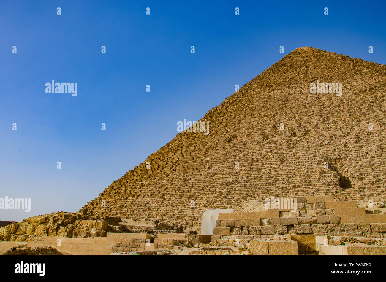 Giza, Le Caire, Egypte - avril 2018. Cheope Pyramide. Banque D'Images