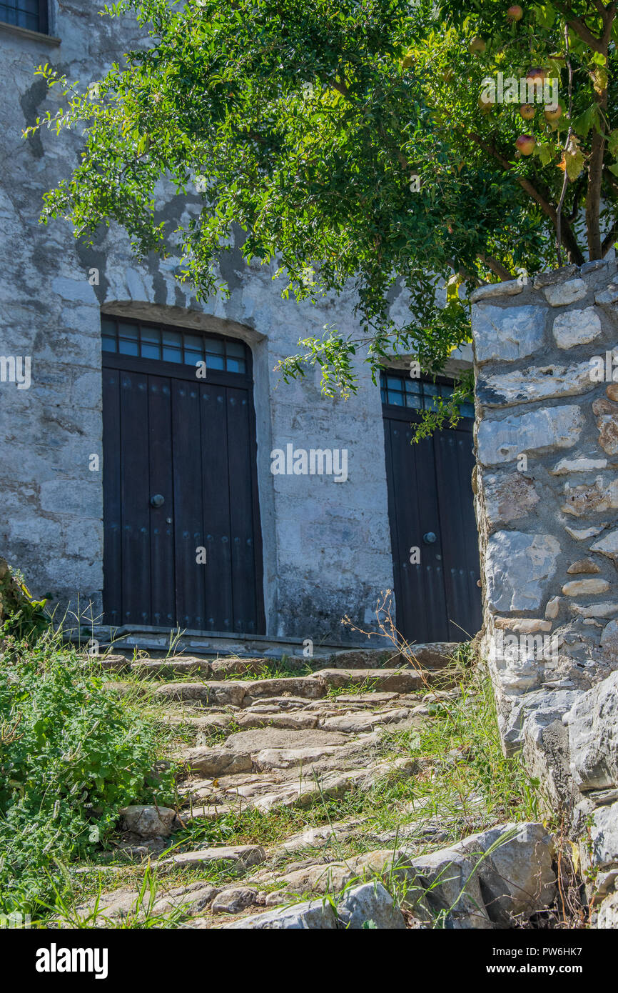 Pont de Damouchari, site de tournage pour 'Mamma Mia', Pelion, Grèce Banque D'Images