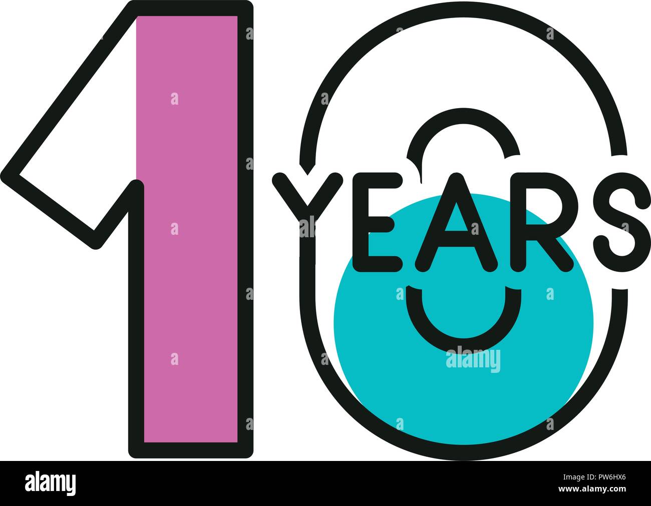 Numero 10 Pour L Anniversaire De L Icone De Carte Image Vectorielle Stock Alamy