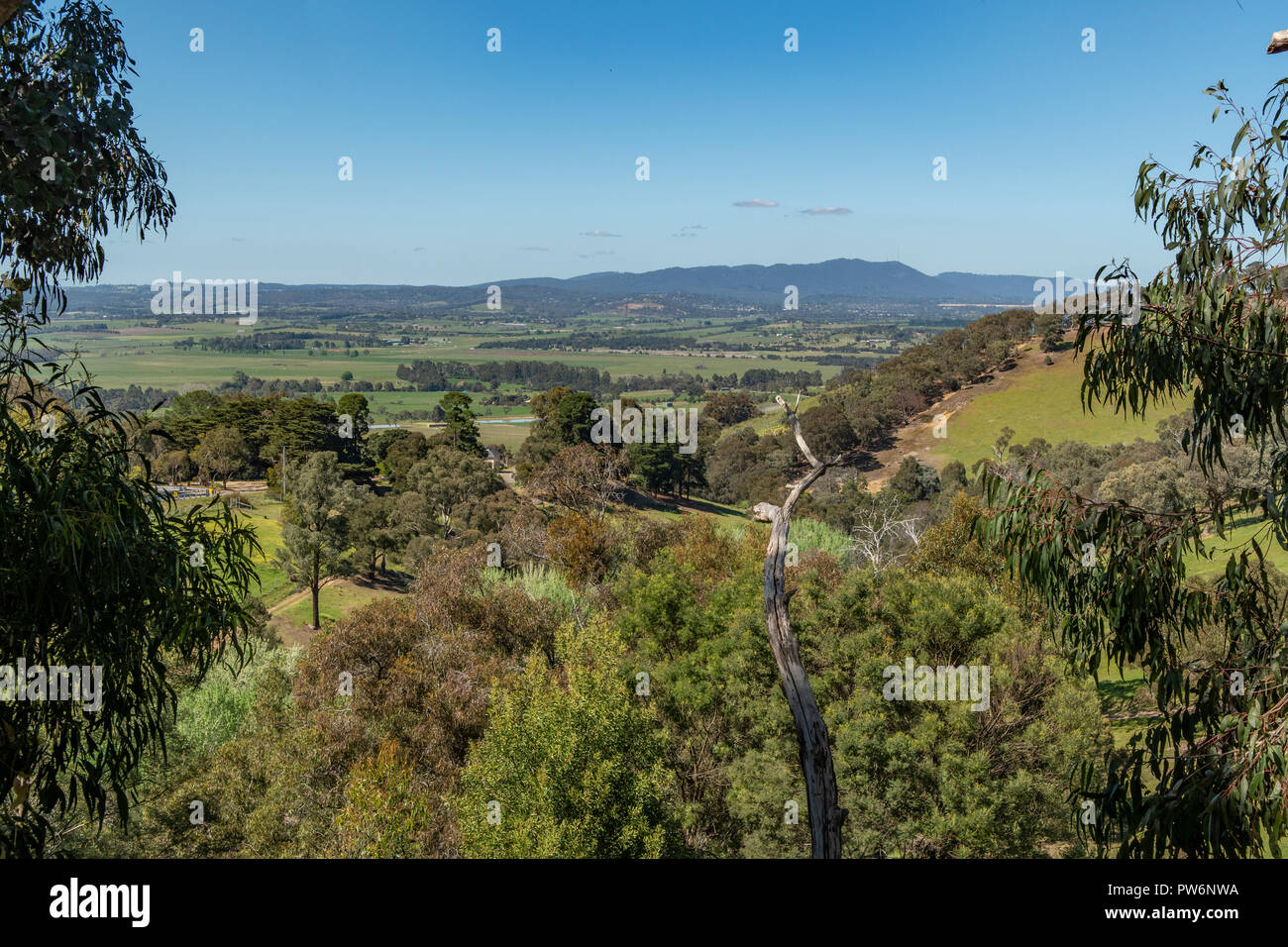 Au-dessus de la vallée de Yarra Yering, Victoria, Australie Banque D'Images