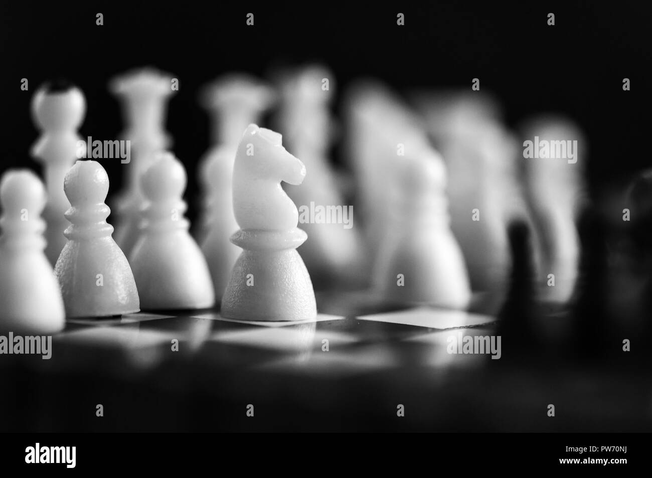 Chess en noir et blanc Banque D'Images