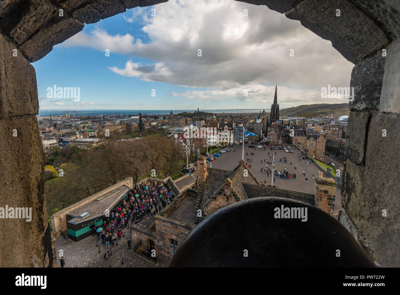 Le Royal Mile, du château d'Édimbourg, Edinburgh, Ecosse, Royaume-Uni Banque D'Images