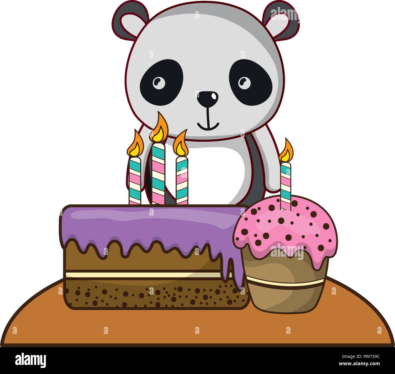Joyeux Anniversaire Animal Mignon Image Vectorielle Stock Alamy