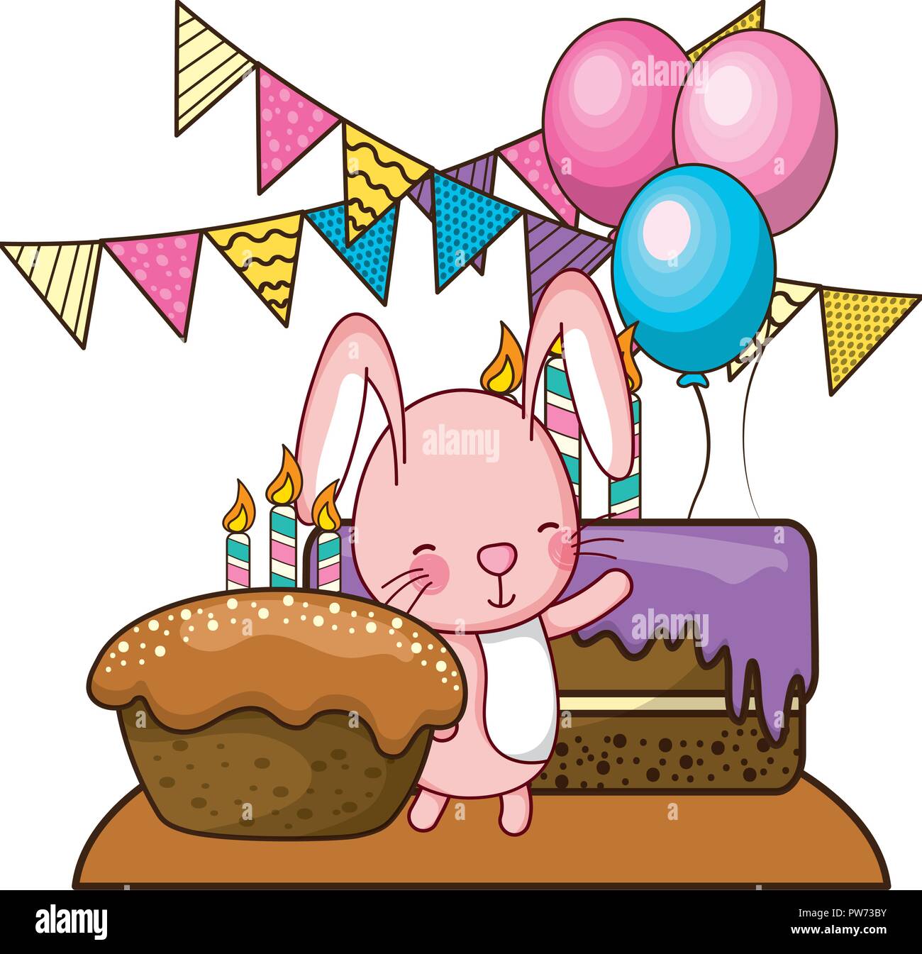 Joyeux Anniversaire Animal Mignon Image Vectorielle Stock Alamy