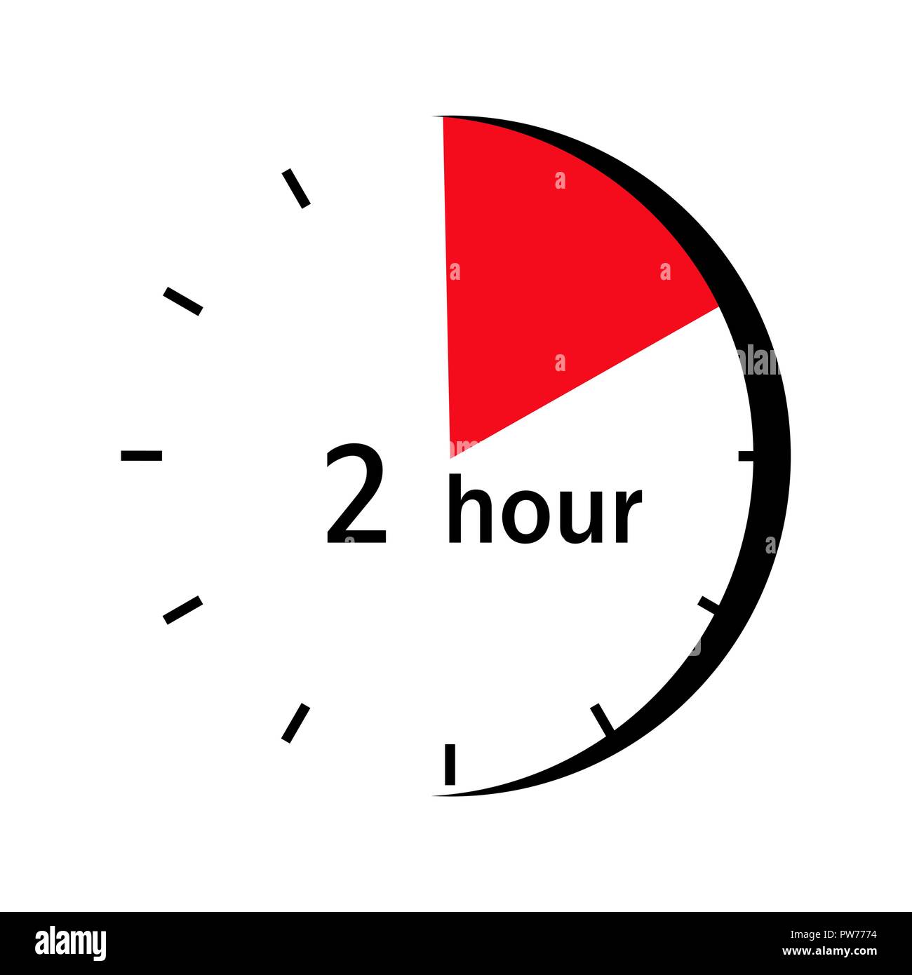 Sur l'horloge en rouge marqué privé 2 heures Illustration de Vecteur