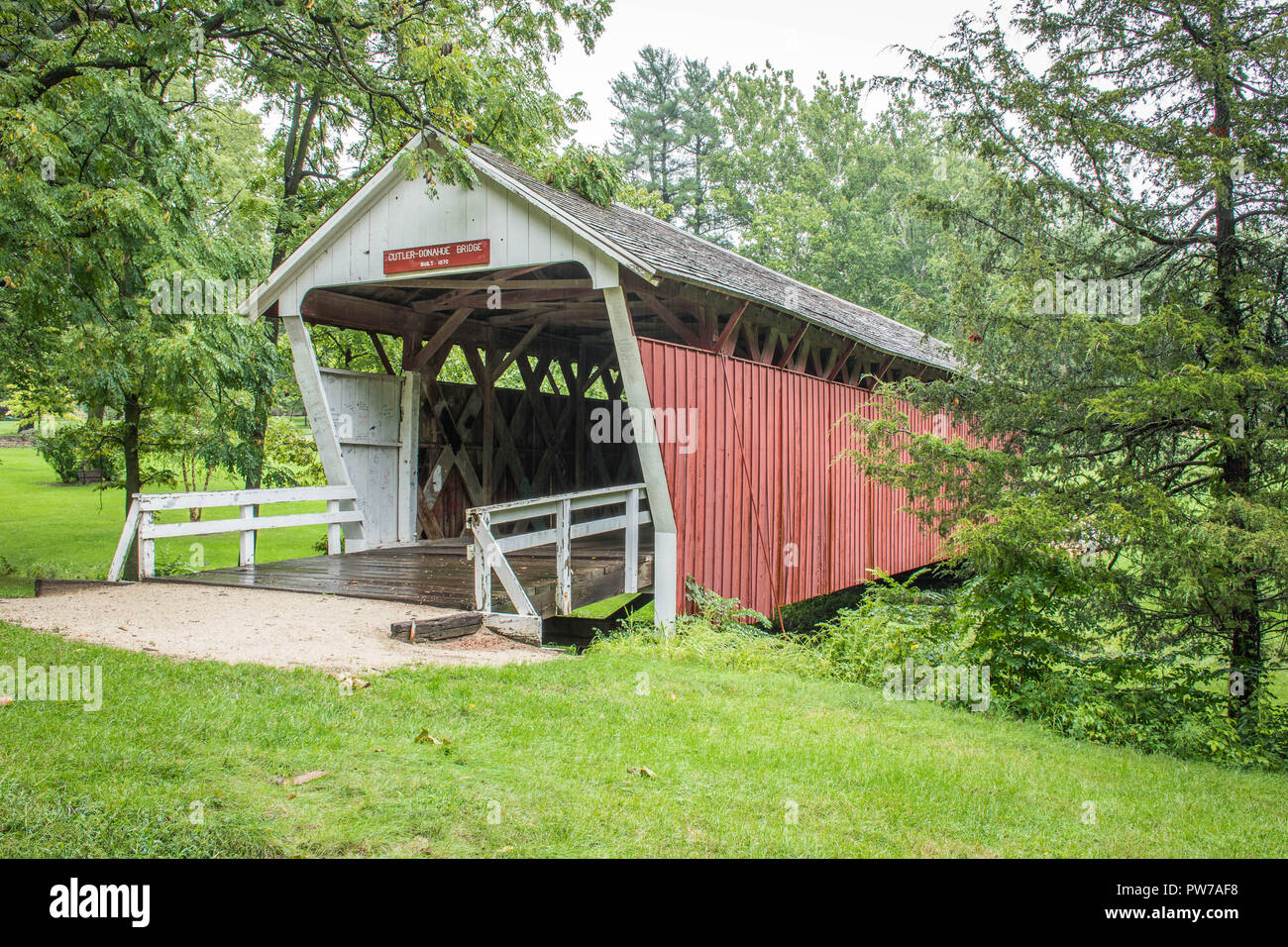 Le pont dans l'affaire Donahoe Cutler Winterset City Park, Winterset, Madison Comté (Iowa) Banque D'Images