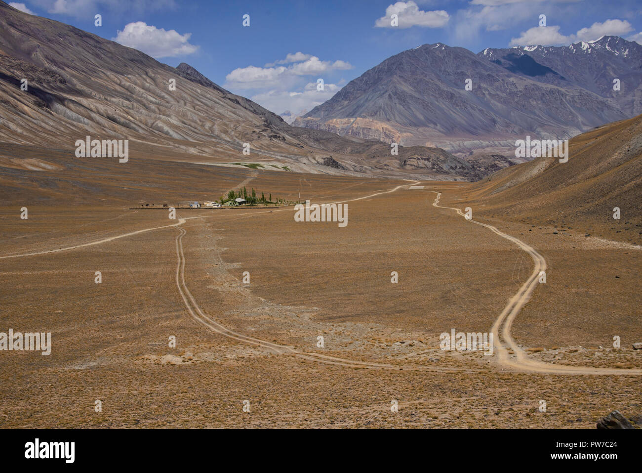 De belles vues le long du chemin dans la Vallée de Bartang, Tadjikistan Banque D'Images