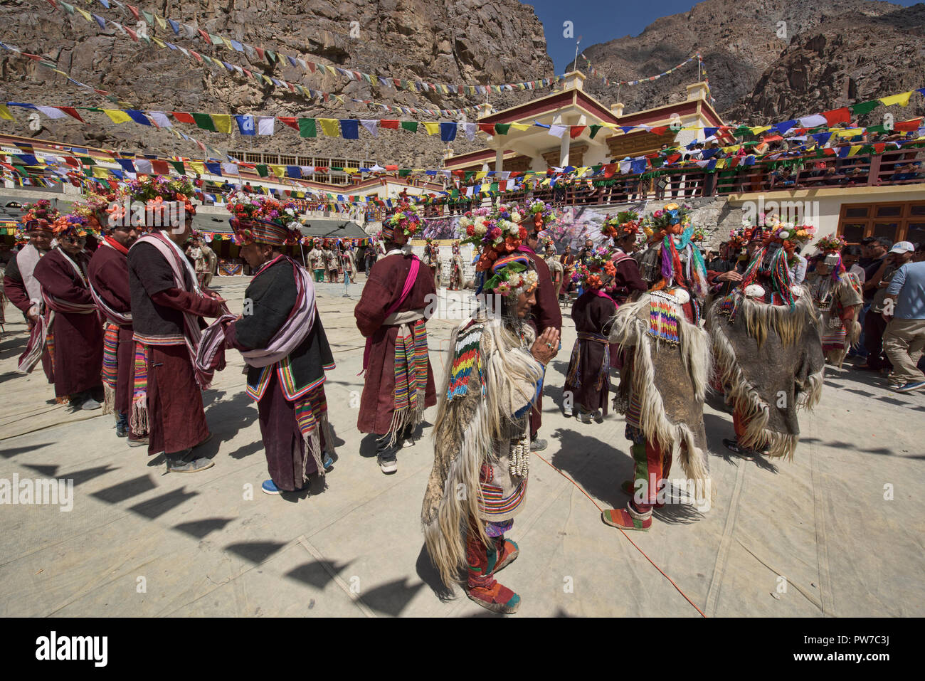 Aryan traditionnels (Brogpa) Cérémonie de mariage, Biama village, Ladakh, Inde Banque D'Images