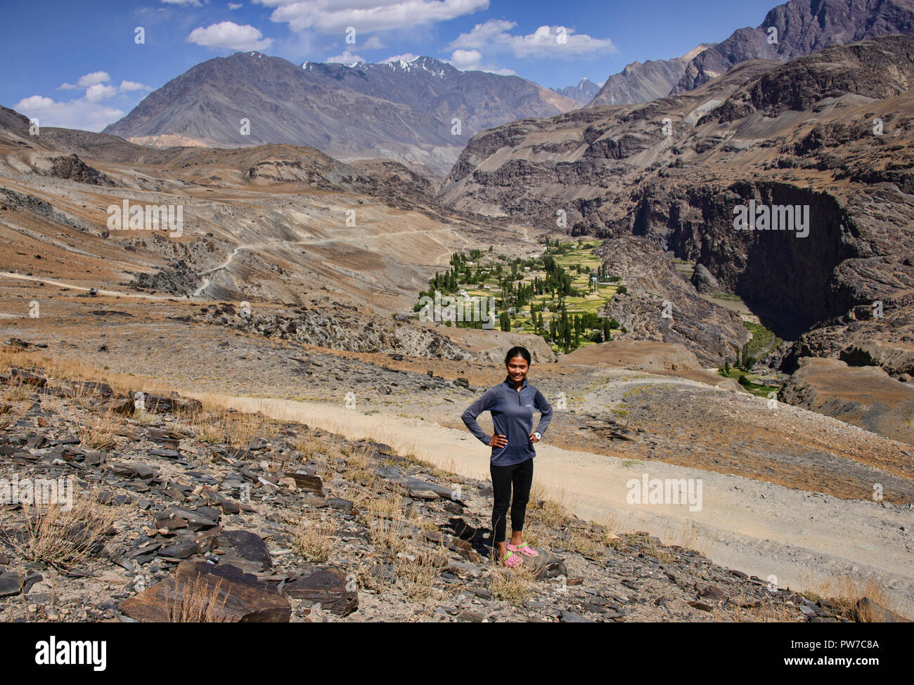 De belles vues le long du chemin dans la Vallée de Bartang, Tadjikistan Banque D'Images