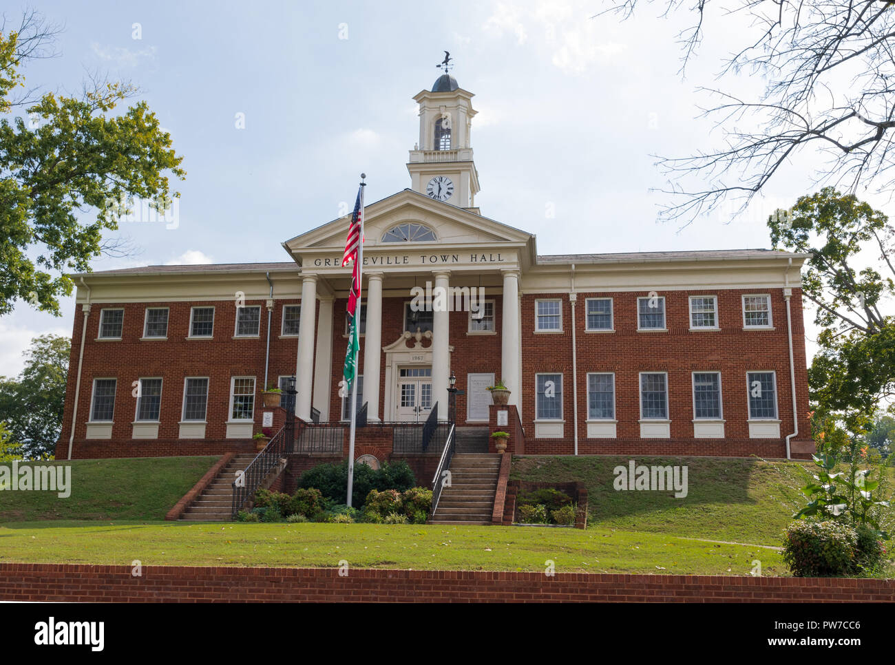 Greeneville, TN, USA-10-2-18 : l'imposant hôtel de ville de Greeneville. Banque D'Images