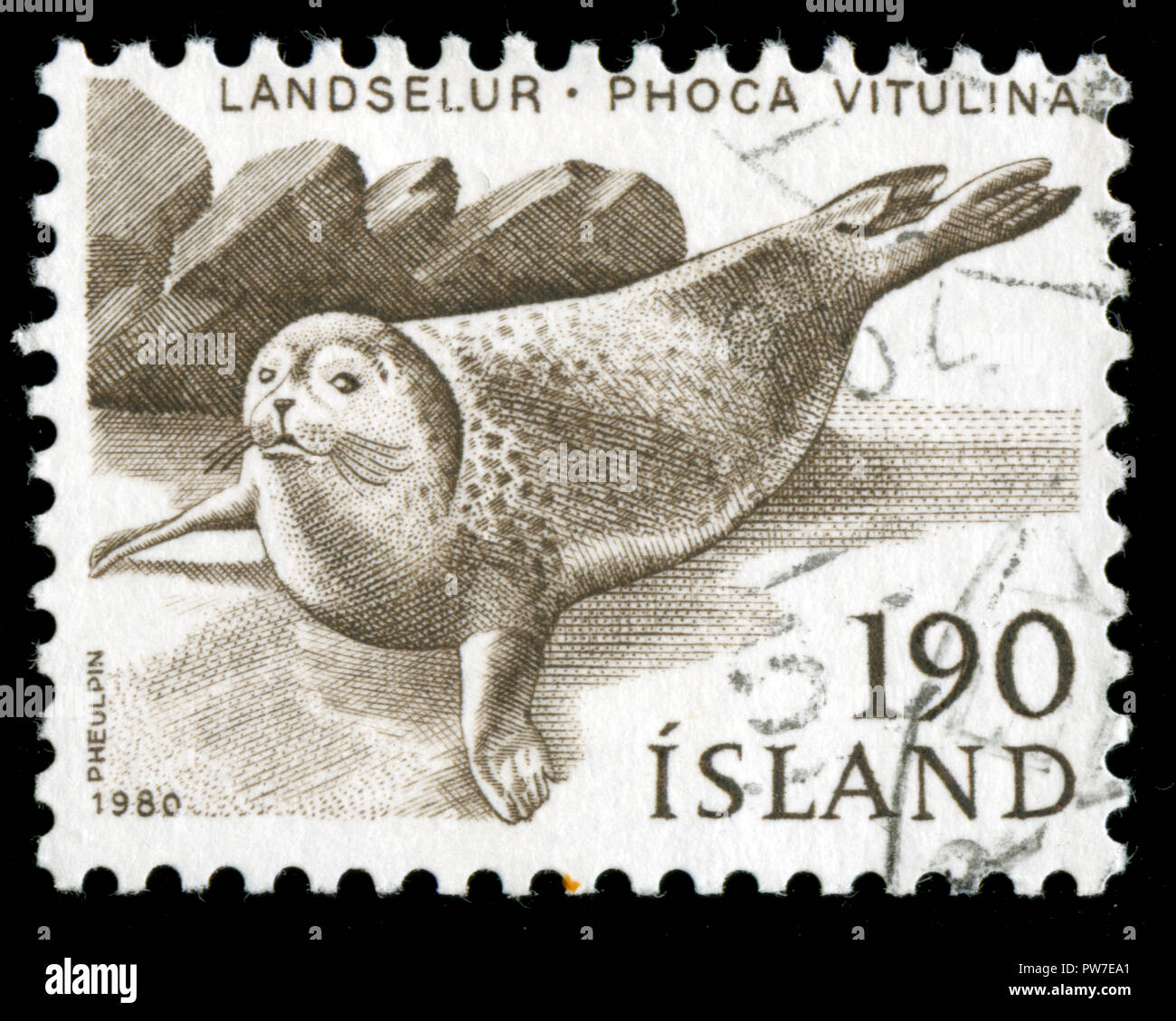 Timbre cachet de l'Islande, à l'Islande série Faune publié en Banque D'Images