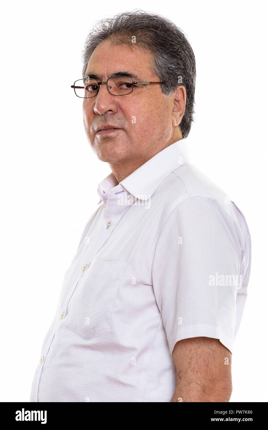 Studio shot of senior homme Persan Vue de profil Banque D'Images