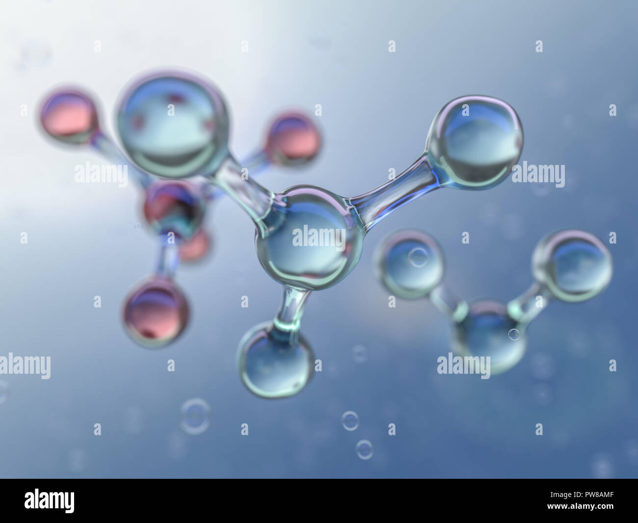 Illustration de molécule modèle. La science, antécédents médicaux avec des molécules et des atomes. Le rendu 3D Banque D'Images
