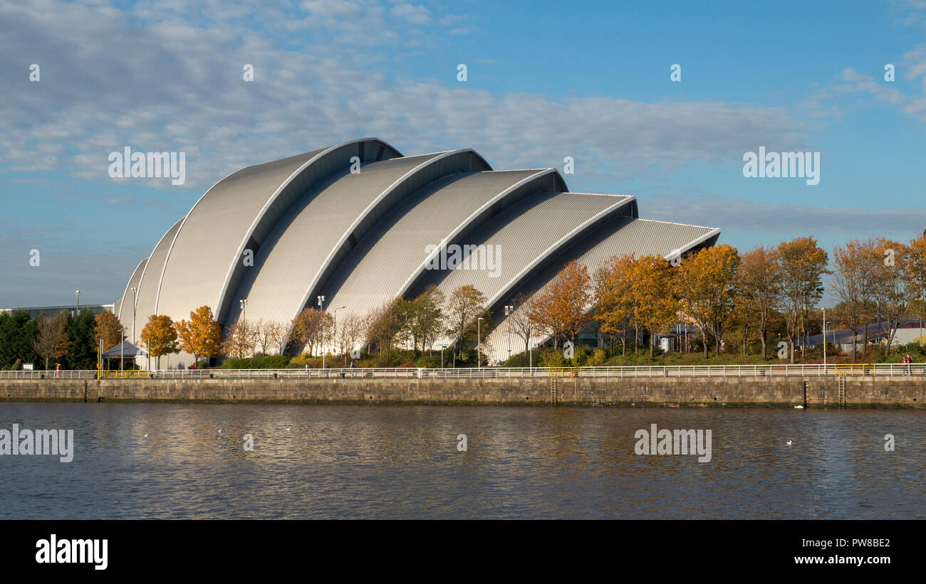 Le Clyde Auditorium immeuble sur quai de Glasgow (connu localement comme le 'Armadillo'. Banque D'Images
