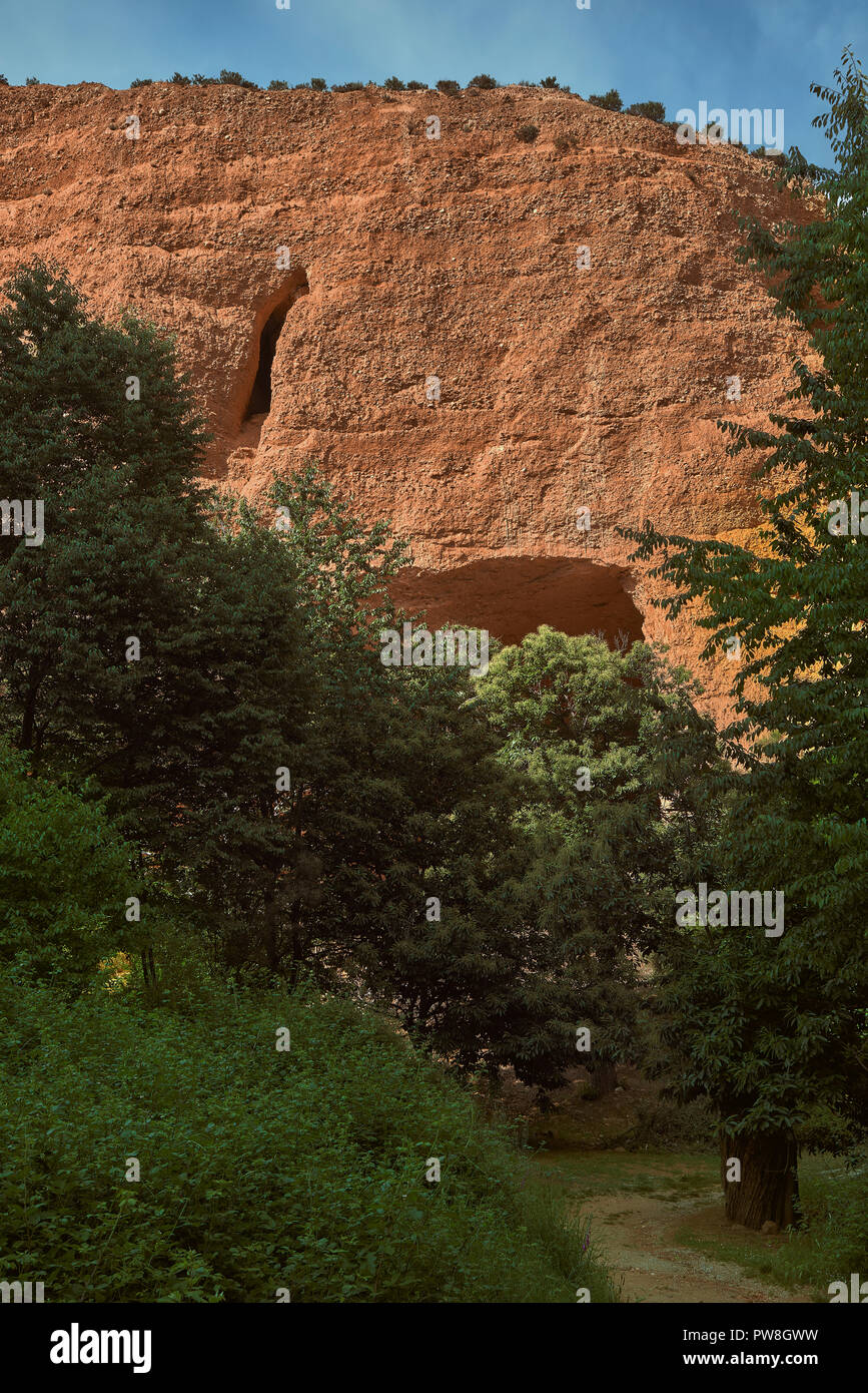 Nature Paysage, Las Médulas, roman gold mining World Heritage Site El Bierzo, Castille et Leon, Espagne, Europe Banque D'Images