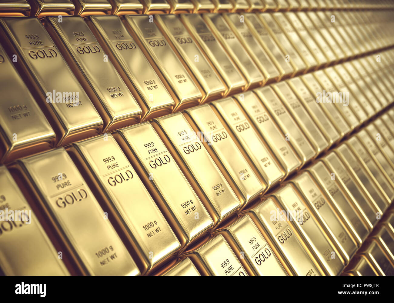 Barres d'or 1000 grammes. Concept de la réussite dans les affaires et les finances. Banque D'Images