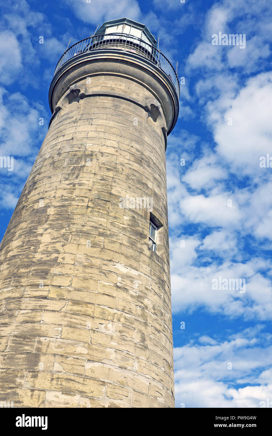 Le phare de Grand River à Fairport Harbor, Ohio, a été achevé en 1871. La tour de 60 pieds a été déclassée en 1925 pour devenir un musée en 1945. Banque D'Images