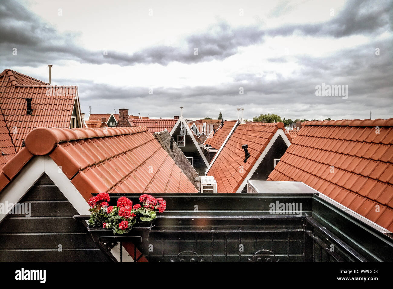 Sur le toit, néerlandais Banque D'Images