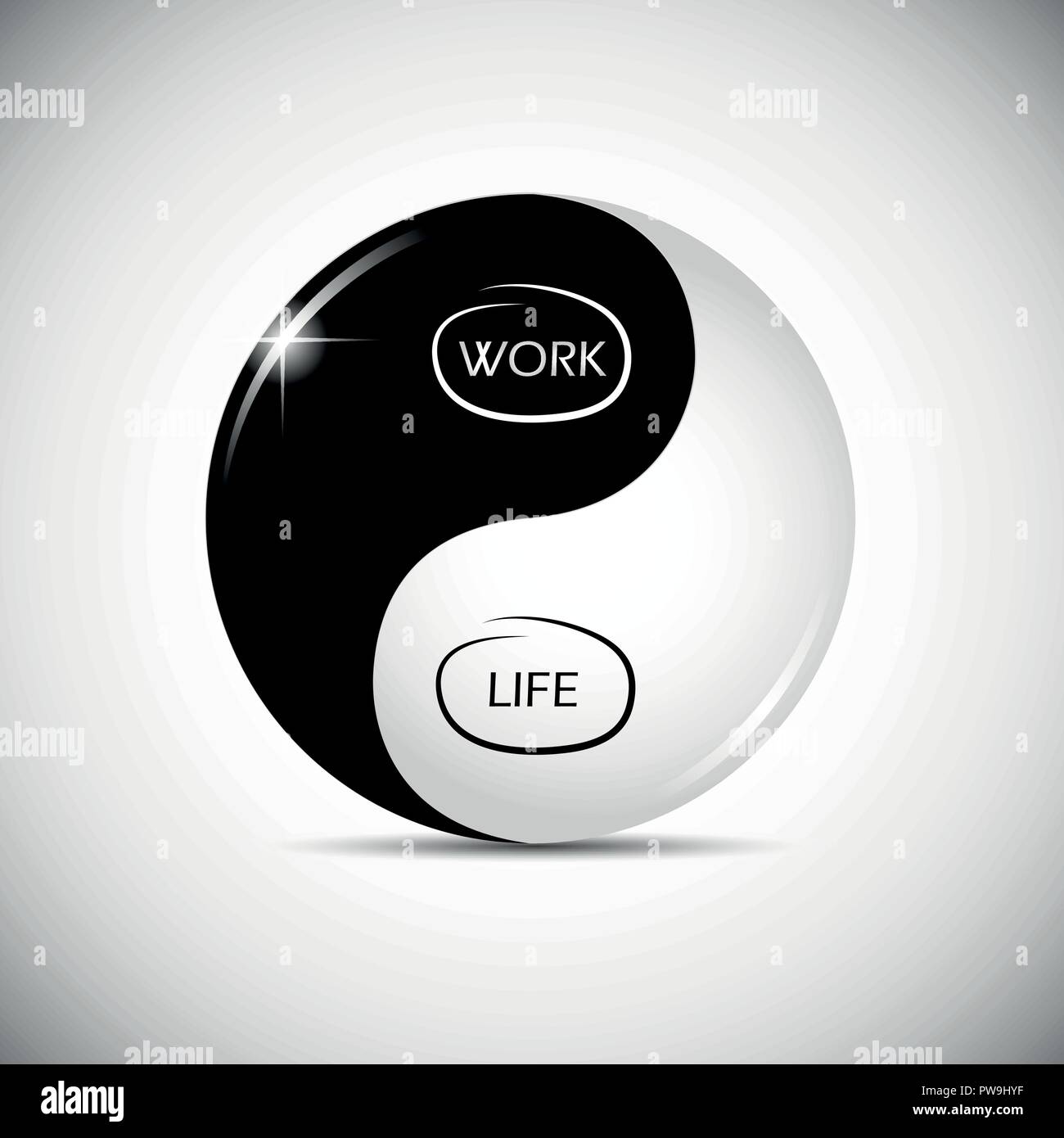 Yin et yang, équilibre entre travail et vie illustration vecteur EPS10 Illustration de Vecteur