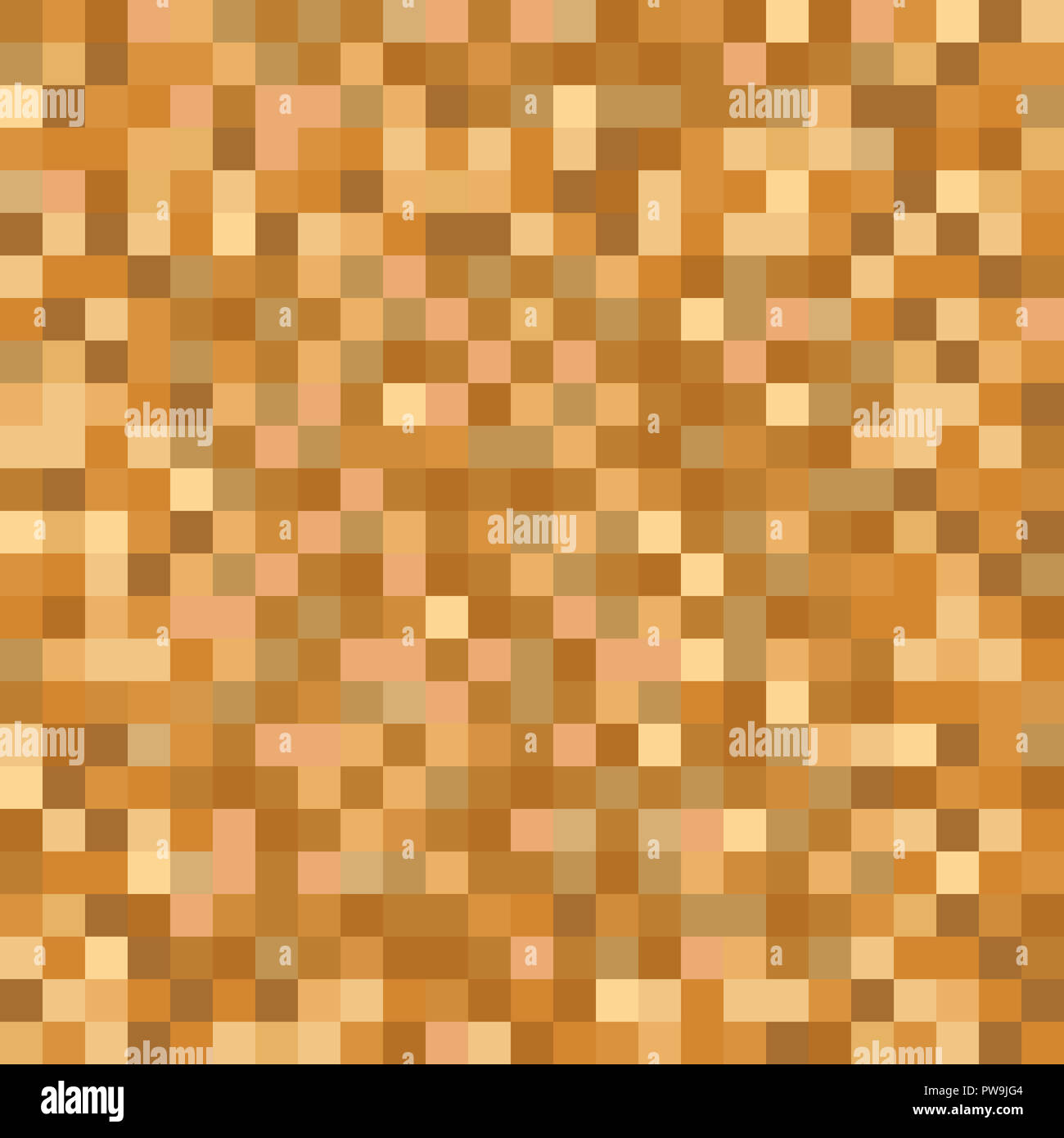 Motif mosaïque de pixels marron doré sans couture. Arrière-plan de mappage de texture abstraite en métal d'or pixélisé pour diverses applications numériques. Banque D'Images