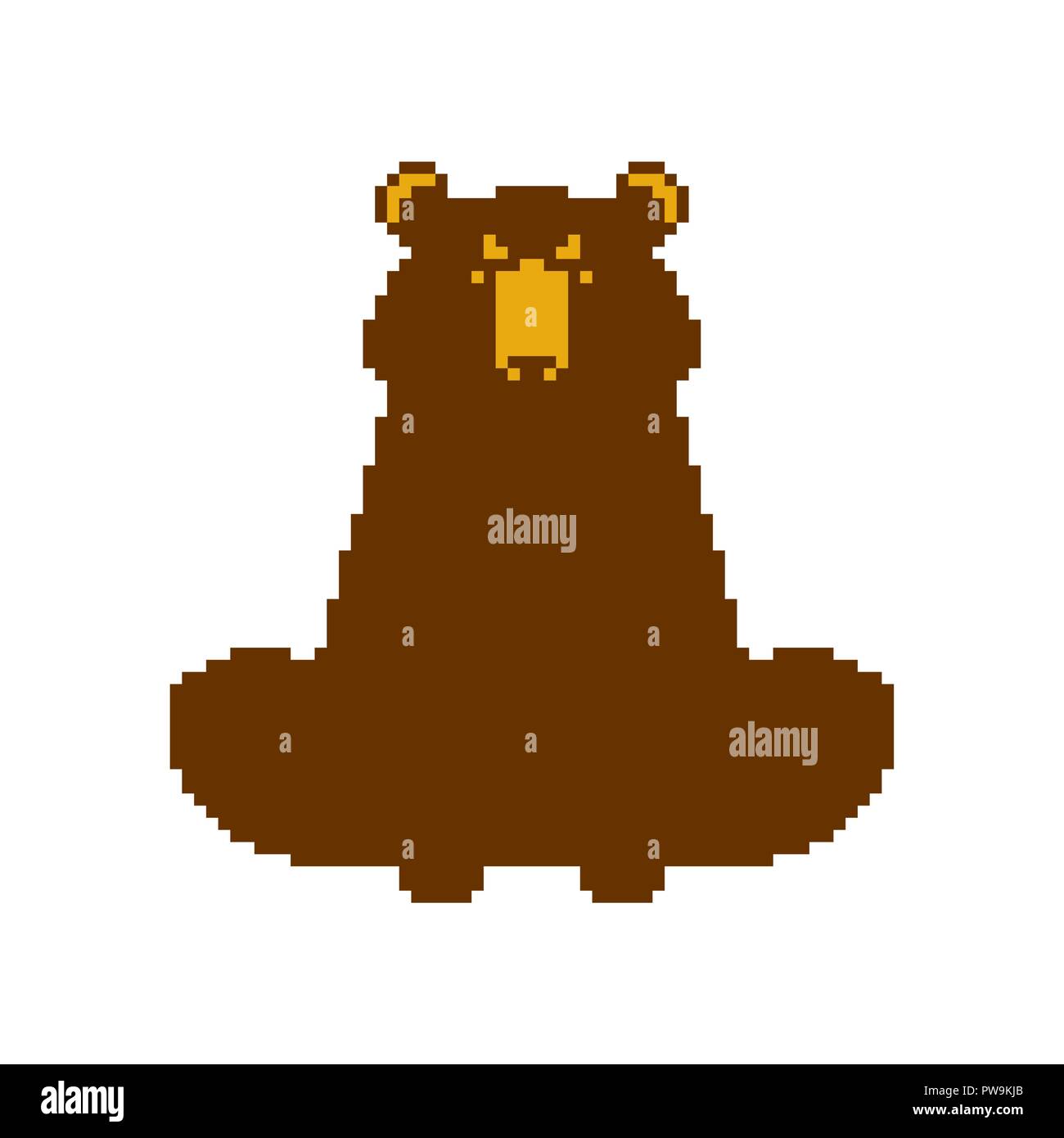 Pixel art. ours bête 8 bits. Vector illustration Illustration de Vecteur