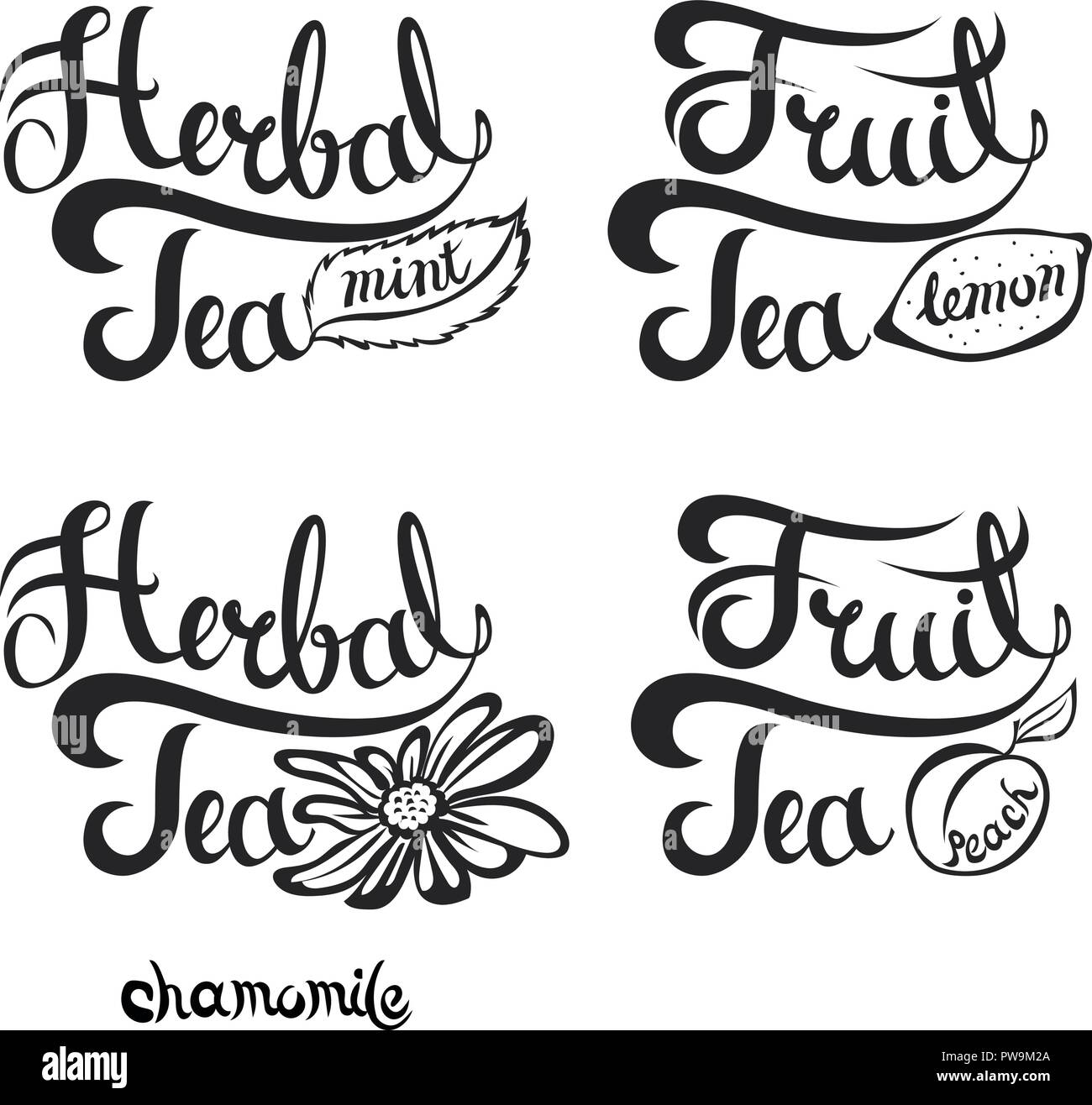 Vector illustration avec lettrage dessiné à la main. Plateau de l'heure pour les impressions et les affiches, menu, invitation et cartes de vœux. Et calligraphiques typog Illustration de Vecteur