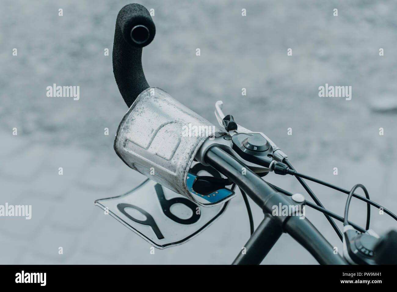 Plaque de numéro sur le vélo Banque D'Images