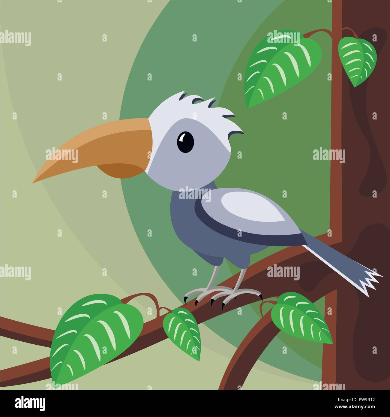 Blue Bird sur l'arbre Illustration de Vecteur