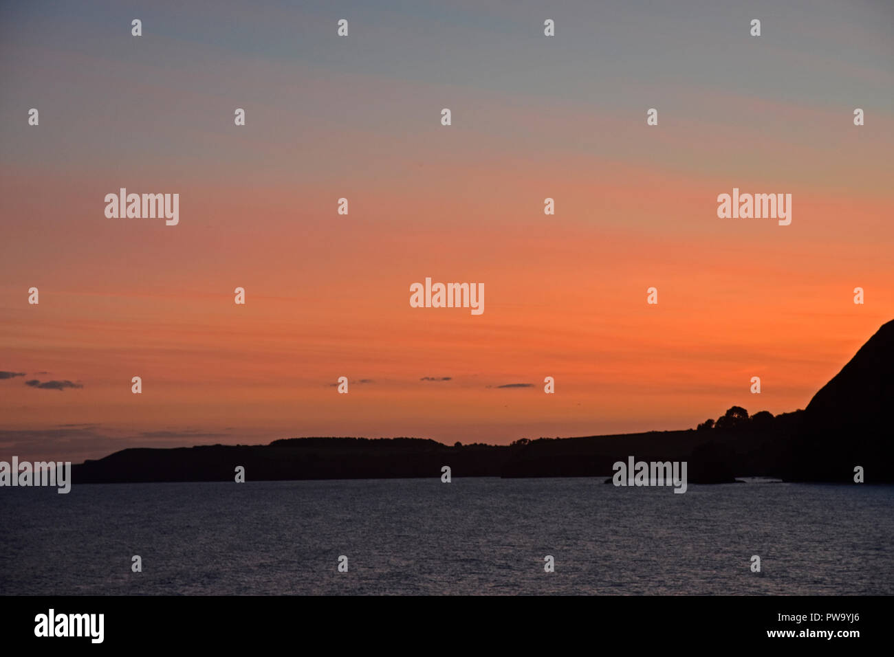 - Devon Sidmouth - coucher de soleil sur la mer Banque D'Images