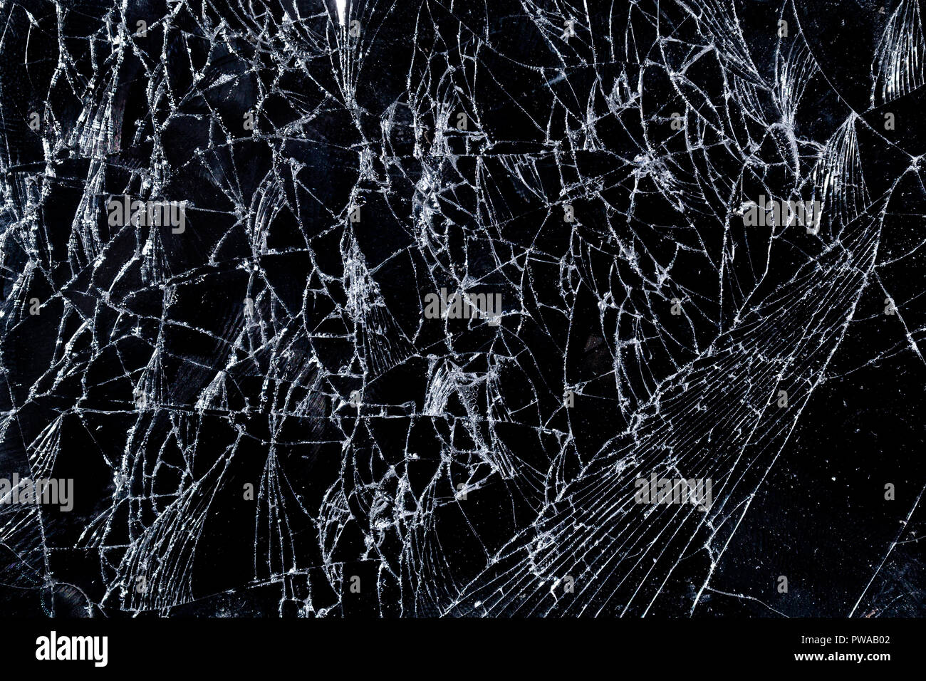 Écran de verre cassé crack dommages d'effets de texture fragile Banque D'Images