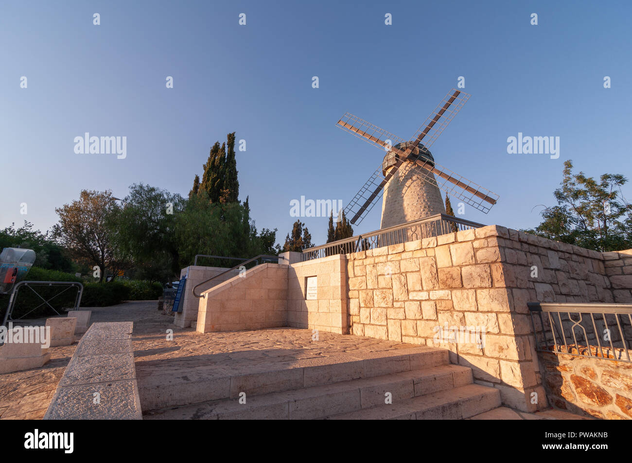 Vieux Moulin à Yemin Moshe, Israël Jurasalem Banque D'Images