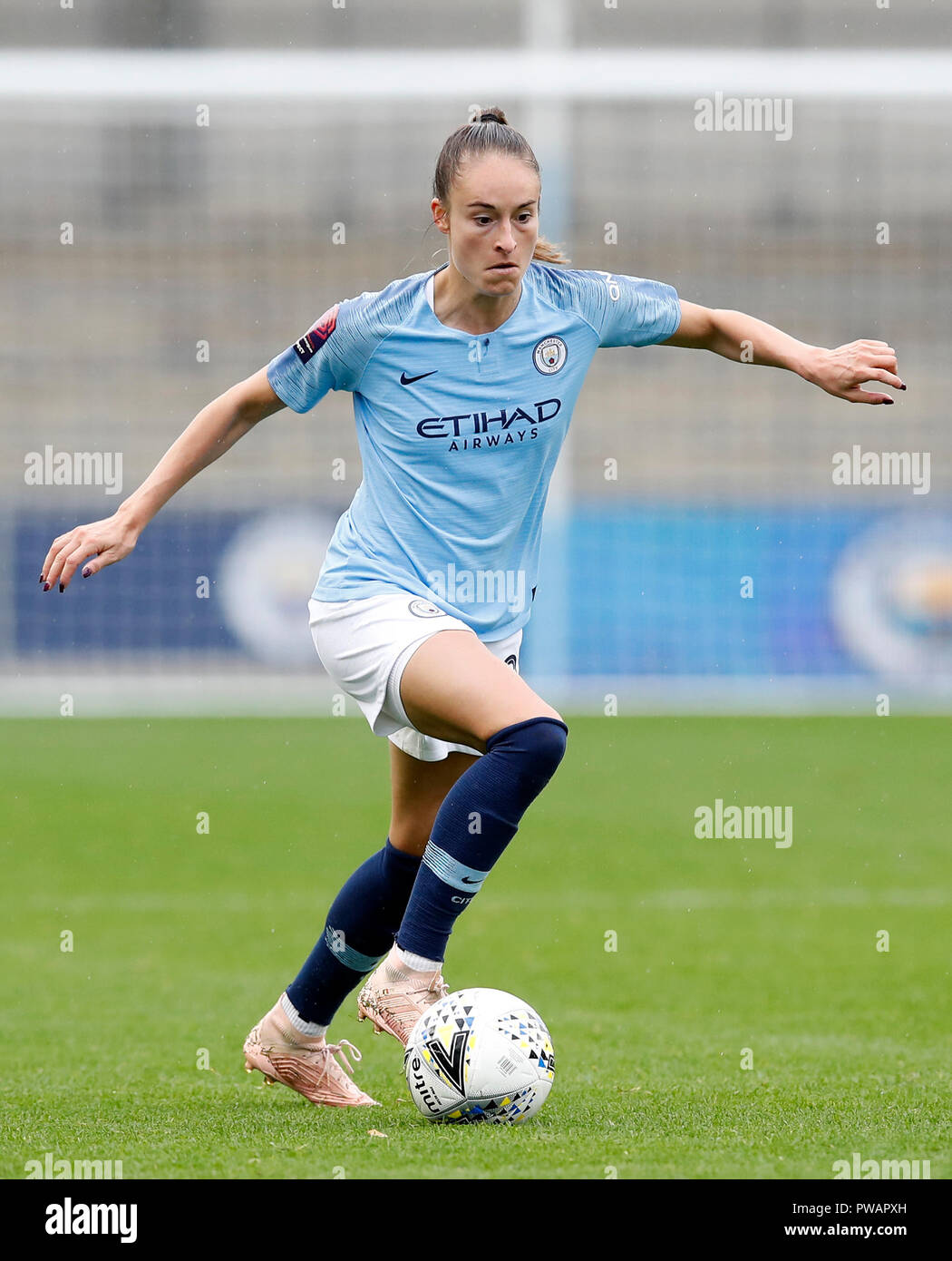 Manchester City's Tessa Wullaert au cours de la FA Women's super match de championnat l'Académie Stadium, Manchester. ASSOCIATION DE PRESSE Photo. Photo Date : Dimanche 14 Octobre, 2018. Voir l'ACTIVITÉ DE SOCCER histoire Homme Femmes en ville. Crédit photo doit se lire : Martin Rickett/PA Wire. RESTRICTIONS : EDITORIAL N'utilisez que pas d'utilisation non autorisée avec l'audio, vidéo, données, listes de luminaire, club ou la Ligue de logos ou services 'live'. En ligne De-match utilisation limitée à 120 images, aucune émulation. Aucune utilisation de pari, de jeux ou d'un club ou la ligue/dvd publications. Banque D'Images