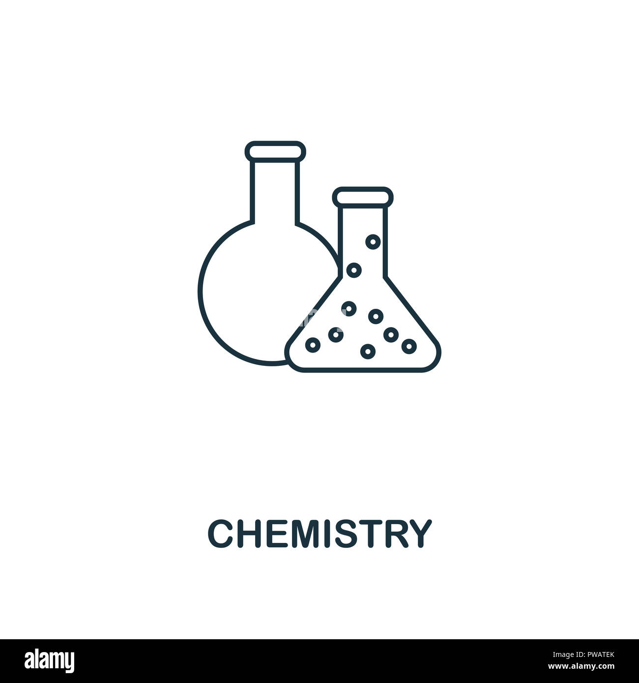 L Icone Contour De La Chimie La Conception Creative De L Icone De L Ecole Collection L Icone Contour Chimie Premium Pour La Conception Web Et L Impression Photo Stock Alamy