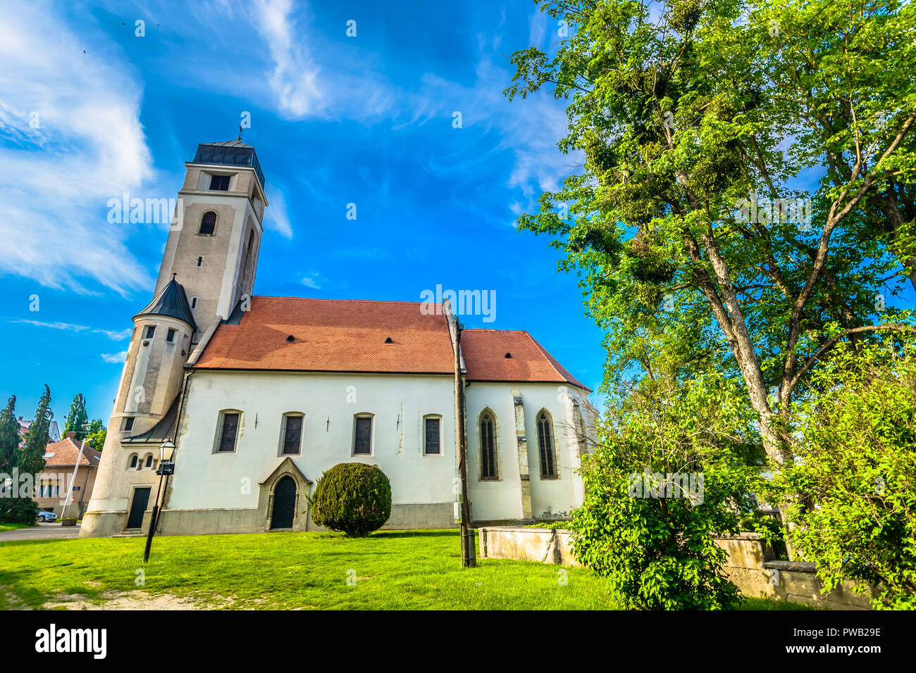 Vue panoramique à l'église, dans la vieille ville de Zagreb près de capitale Zagreb, Croatie. Banque D'Images