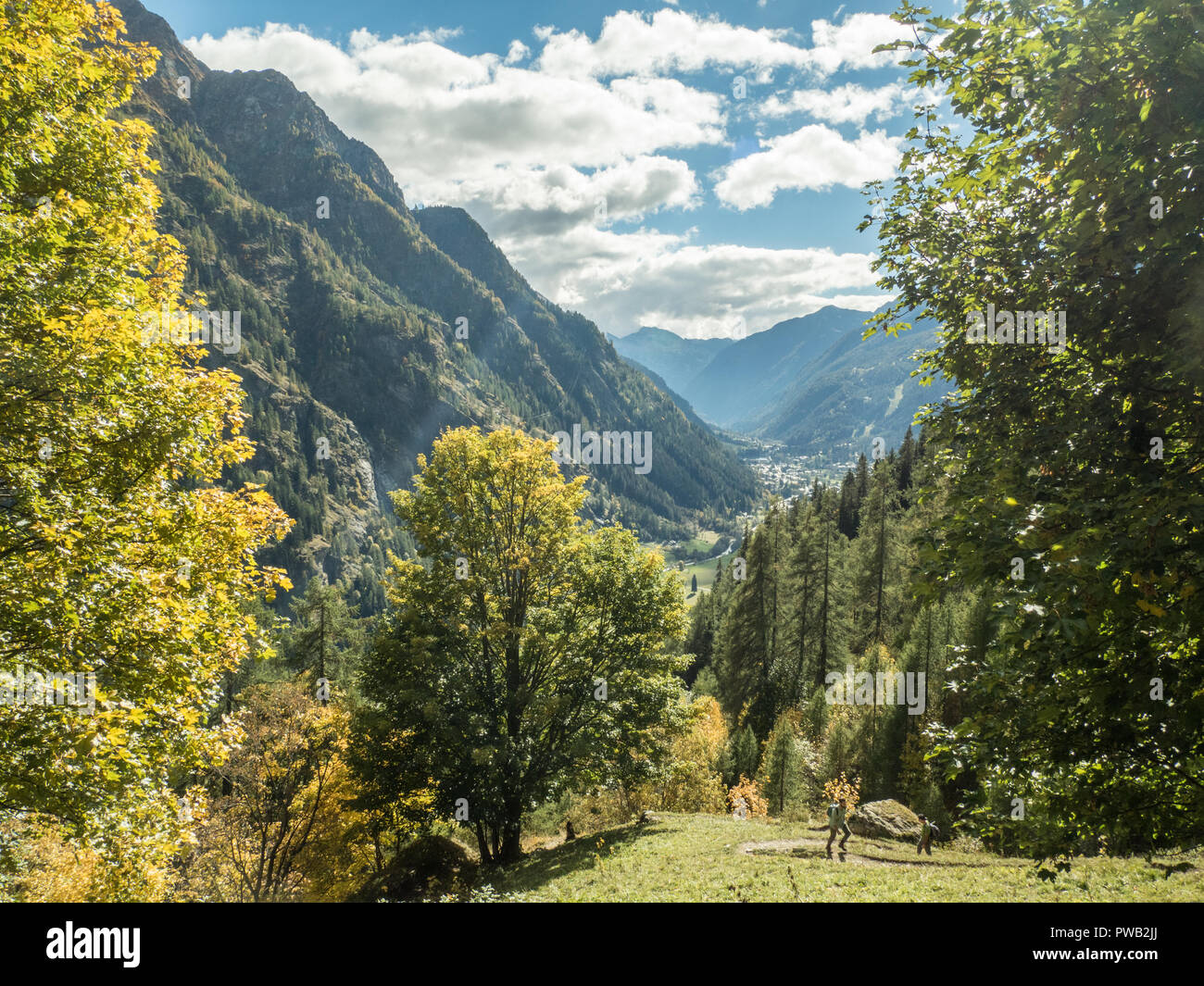 Gressoney-Saint-Jean, un village de la Vallée de Gressoney, dans la région de 'Vallée' SW Italie Banque D'Images
