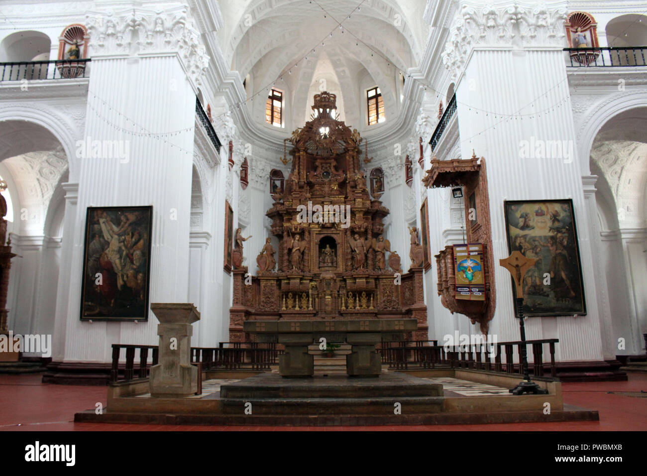 L'intérieur de l'église de la Divine Providence (Saint Cajetan) de Old Goa. Prises en Inde, août 2018. Banque D'Images