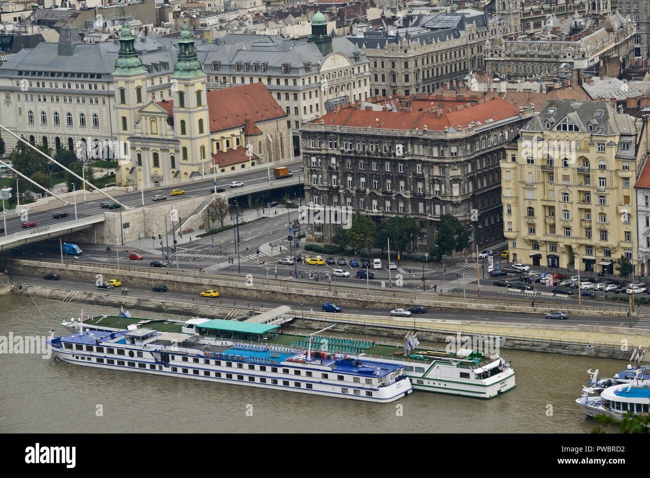 Budapest, vue panoramique de la colline de Gellért. Hongrie Banque D'Images