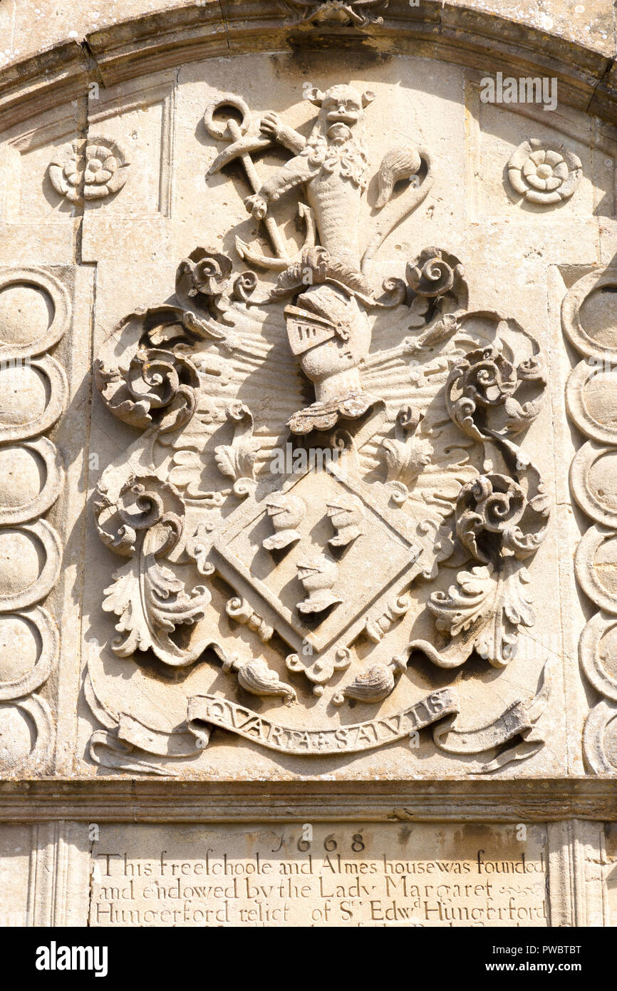 Dix-septième siècle l'école et d'indigents, Corsham, Wiltshire, England, UK Banque D'Images