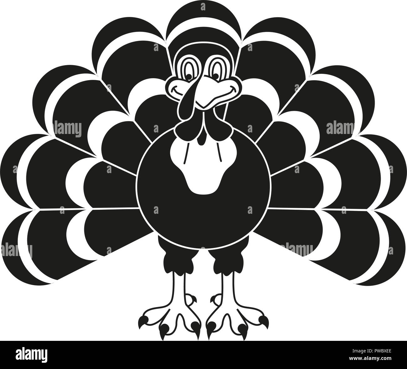 Noir Et Blanc Silhouette Dinde De Thanksgiving Fête De L