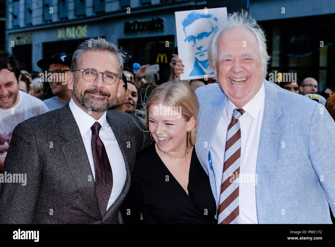 Acteur Steve Carell et Tim Rice à la London Film Festival de beau garçon le samedi 13 octobre 2018 s'est tenue au Cineworld Leicester Square, Londres. Photo : Steve Carell, Tim Rice. Photo par Julie Edwards. Banque D'Images