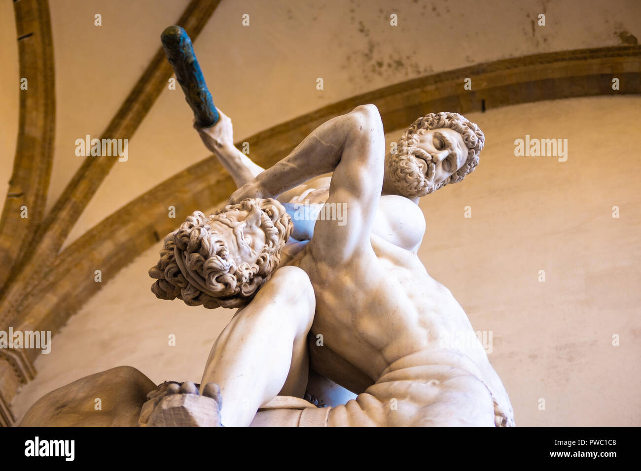 Hercules et Nessus dans la Loggia dei Lanzi à Florence Banque D'Images